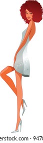 side view of woman standing