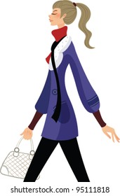side view of woman standing