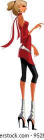 side view of woman standing