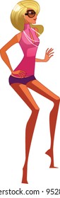 side view of woman standing