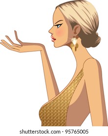 side view of woman standing