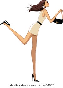 side view of woman standing