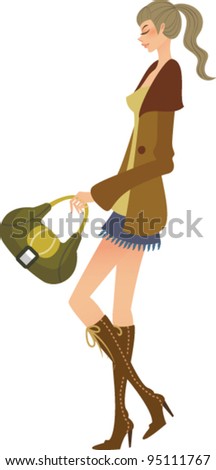 side view of woman standing