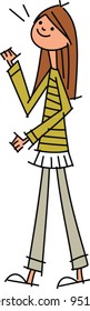 side view of woman walking