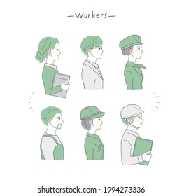 Side view of Working people
