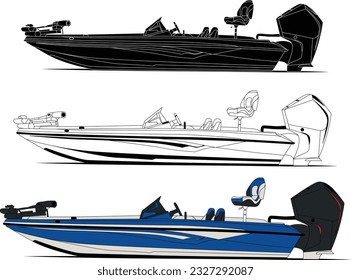 Side view yacht boat vector line art illustration t-shirt and printable on various materials.