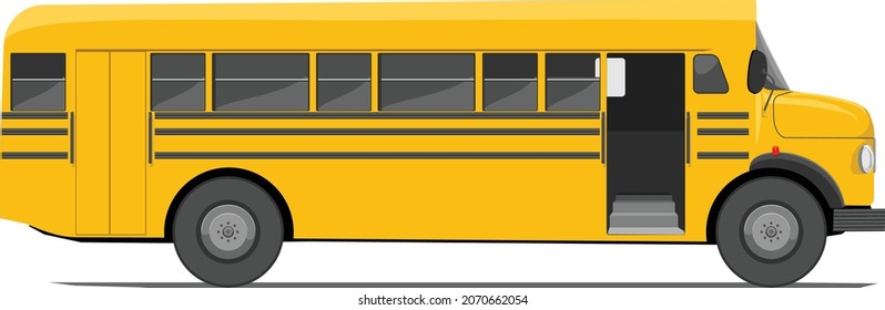 SIde View Yellow Lagos Molue Bus or Yellow School Bus