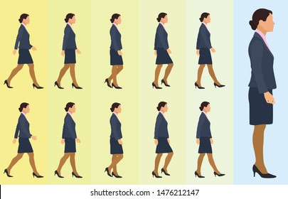 Side Walk Cycle For Business Woman