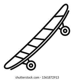 Side wood skateboard icon. Outline side wood skateboard vector icon for web design isolated on white background