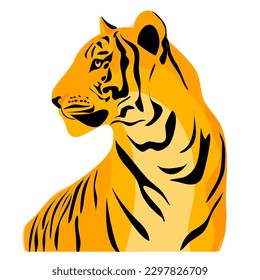 Side of A Yellow Tiger 
