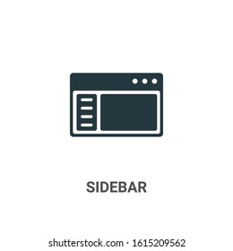 Sidebar glyph icon vector on white background. Flat vector sidebar icon symbol sign from modern ui collection for mobile concept and web apps design.