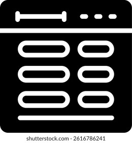 Sidebar Glyph Vector Icon Design