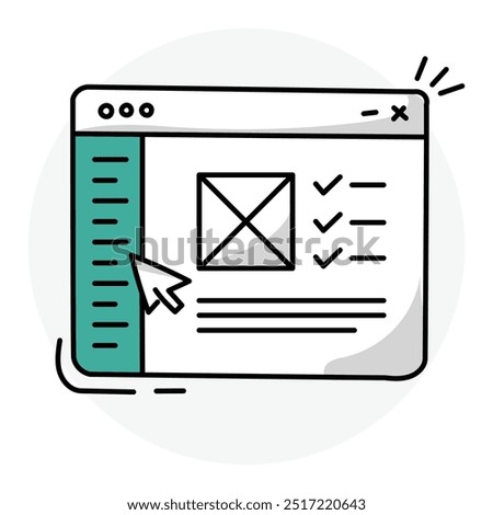 Sidebar Icon Design. Representing Website. Layout. Navigation. Design. Vector icon.