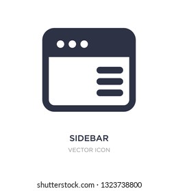sidebar icon on white background. Simple element illustration from UI concept. sidebar sign icon symbol design.