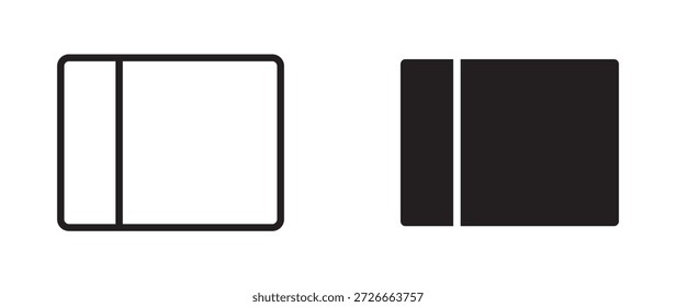 Ícone da barra lateral Definir estilo da linha Estilo sólido Ilustração do vetor