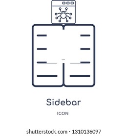 sidebar icon from ui outline collection. Thin line sidebar icon isolated on white background.