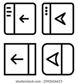 sidebar icon vector design symbol templates