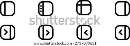 sidebar icon. Website list item pack. menu icons. editable stroke outline icon