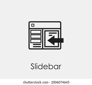 Sidebar vector icon. Editable stroke. Symbol in Line Art Style for Design, Presentation, Website or Apps Elements, Logo. Pixel vector graphics - Vector