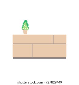 Sideboard flat vector design. It is executed in the old and modern style.
