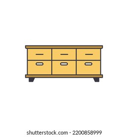 sideboard icon  in color, isolated on white background 