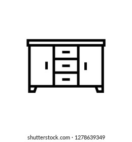 Sideboard Icon Outline Vector 