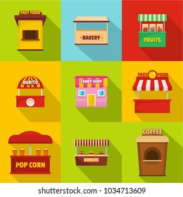 Sideboard icons set. flat set of 9 sideboard vector icons for web isolated on white background