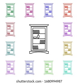 Sideboard multi color style icon. Simple thin line, outline vector of furniture icons for ui and ux, website or mobile application