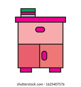 Sideboard vector illustration on isolated background.
