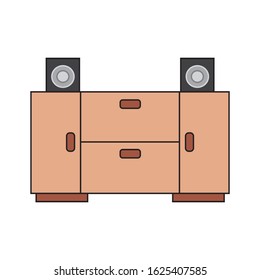 Sideboard vector illustration on isolated background.