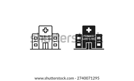 Side-by-side comparison of two modern hospital buildings with emergency care signs