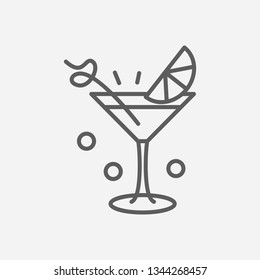 Sidecar cocktail icon line symbol. Isolated vector illustration of  icon sign concept for your web site mobile app logo UI design.