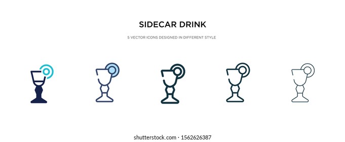 sidecar drink icon in different style vector illustration. two colored and black sidecar drink vector icons designed in filled, outline, line and stroke style can be used for web, mobile, ui