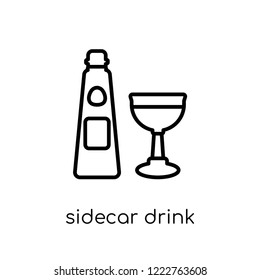 sidecar drink icon. Trendy modern flat linear vector sidecar drink icon on white background from thin line Drinks collection, outline vector illustration