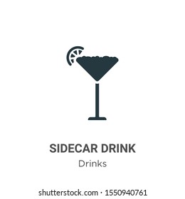 Sidecar drink vector icon on white background. Flat vector sidecar drink icon symbol sign from modern drinks collection for mobile concept and web apps design.