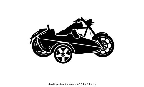 Sidecar emblem, black isolated silhouette
