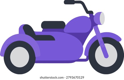 Sidecar Motorcycle vector illustration isolated on white background.