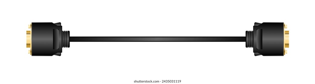 Side-facing conversion cable _D-TERMINAL VIDEO CABLE_ Male_D-Terminal Video Cable_O male illustration.