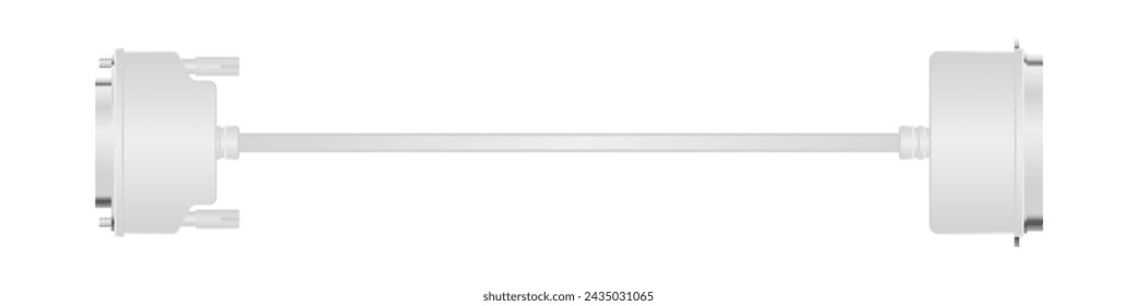 Side-facing conversion cable _scsi Cable D-Sub 25 pin _Printer Cable (Central Cable 36 Pin) _ Male illustration.