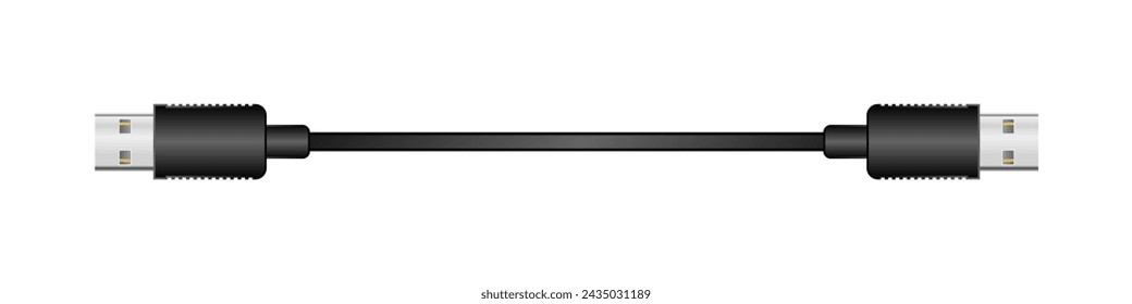 Side-facing conversion cable _USB Type-A 2.0_ Male_USB Type-A 2.0_ Male illustration.