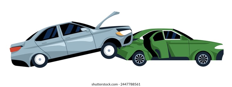 A side-impact collision depicted in vector format, with a clear white background.