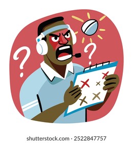 Sideline coach illustration in flat style 
