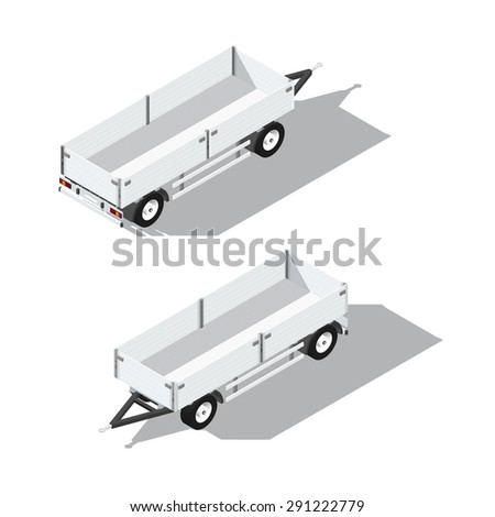 Sider trailer isometric detailed icon vector graphic illsutration