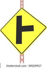 "Sideroad" - 3d illustration of yellow roadsign isolated on white background