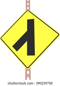 "Sideroad Angled" - 3d illustration of yellow roadsign isolated on white background