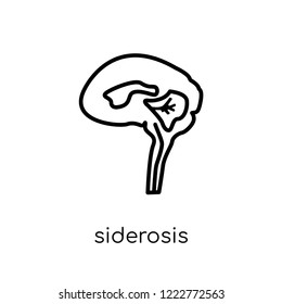 Siderosis icon. Trendy modern flat linear vector Siderosis icon on white background from thin line Diseases collection, editable outline stroke vector illustration