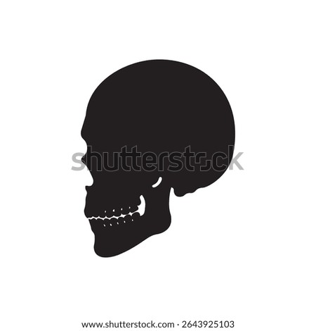  sides kill profile icon vector. Human skull in left profile, clean and sharp vector silhouette.
