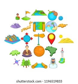 Sides of the world icons set. Cartoon set of 25 sides of the world vector icons for web isolated on white background