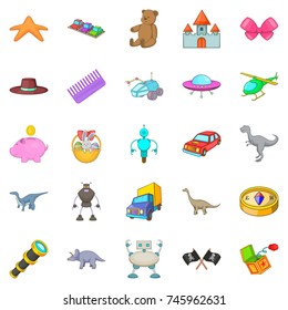 Sideshow toy icons set. Cartoon set of 25 sideshow toy vector icons for web isolated on white background