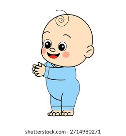 Sideview Baby Standing. For Nursery Decor And Baby Products.